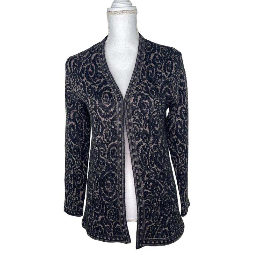 Simply‎ Natural Women's Rose Cardigan Sweater Charcoal Size S Alpaca